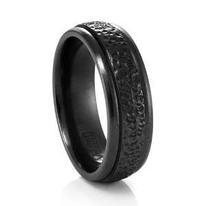  Black Hammered Titanium Ring by Edward Mirell Jewelry