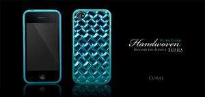 Handwoven Ultra Clear Case for iPhone 4 TEAL FAST SHIPPING W/SCREEN 