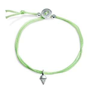   Light Green with Sterling Silver Mini Ice Cream Cone Bracelet Jewelry