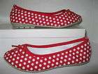 Janice Ballet Flats Womens Shoes Size 6 1/2 Red & White Polka Dots 