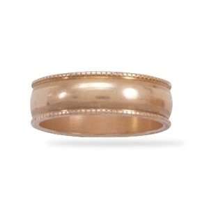   SIZE 12   6mm Solid Copper with Milgrain Design Ring 