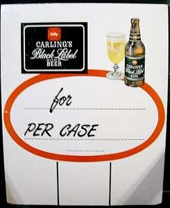 1940s Carlings Black Label Beer Case Topper Price Sign   Cleveland 