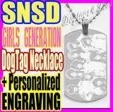 SNSD ★Girls Generation ★ 9 ★ Dogtag Pendant Necklace  