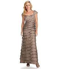 Ignite Evenings Tiered Gown Slate New Nwt sz 18  