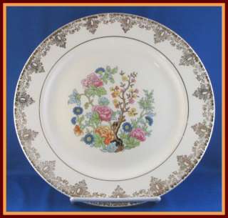Sheffield China Indian Tree 23K Gold Dinner Plates #c  
