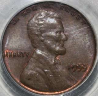 1955 Lincoln Cent, Doubled Die Obverse, PCGS MS63BN DDO  