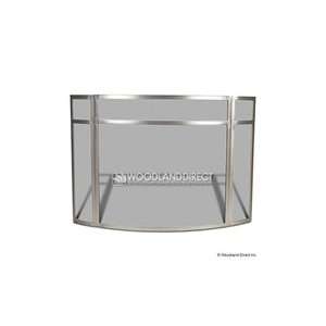  3 Panel Fireplace Screen with Brushed Steel Finish