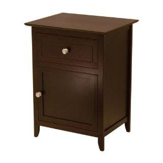  Winsome Wood End Table/Night Stand with Door and Shelf 