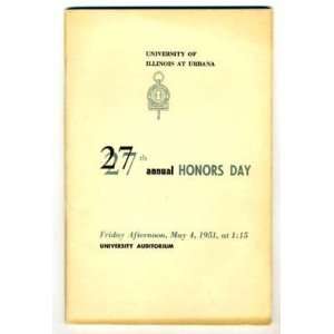    Honors Day Program University of Illinois 1951 