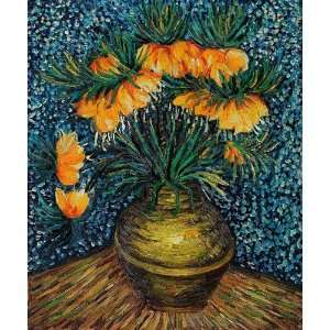  Oil Painting Crown Imperial Fritillaries in a Copper Vase 