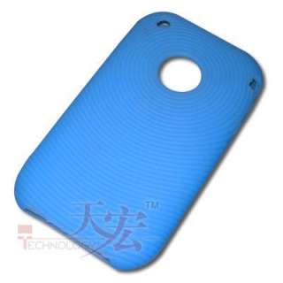 blue Silicone Skin Case Cover For iPhone 3G 3GS  