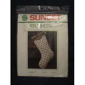 1985 Vintage SUNSET Stitchery Rocking Horse Stocking Design by Nancy 