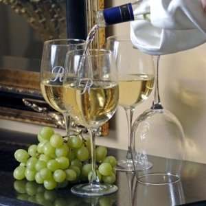  Monogram White Wine Glasses (Set of 4)