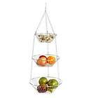Hanging Fruit Basket 3 Tier Bowls Wire NEW Chrome 3 Tier Baskets 