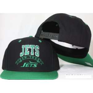 New York Jets Snapback Black / Green Plastic Adjustable Plastic Snap 
