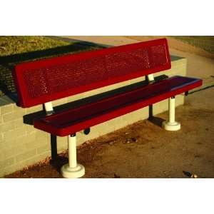 Webcoat Innovated Style 6Ft. Bench with Back, Small Hole 11 Gauge 