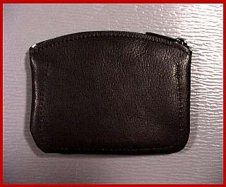 Made in USA 5 D.Brn Leather 2 pocket zipper coin purse  