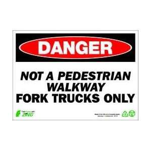 Danger Sign,10 X 14in,r And Bk/wht,eng   ZING  Industrial 