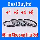 58mm Macro Close Up +1 +2 +4 +8 Lens Filter Kit for Canon 18 55 t2i 