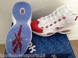 Brand New Reebok Question Mid White/Pearlize​d Red DS ALLEN IVERSON 