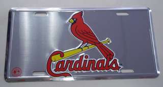 St Louis Cardinals License Plate Polished Aluminum  