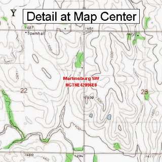 USGS Topographic Quadrangle Map   Martinsburg SW, Nebraska (Folded 