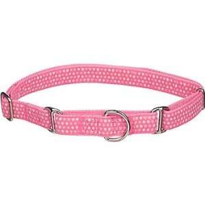   Adjustable Pink & White Dotted Martingale Dog Collar