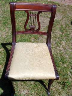 Duncan Phyfe pawfoot lyre back chair  