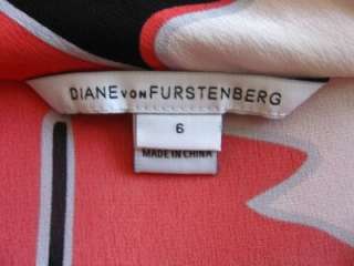 2012 NEW $398 Diane von Furstenberg Lynette Silk Print Cowl Neck Self 