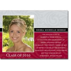   Invitations (Damask   Maroon & Black with Photo) Health & Personal