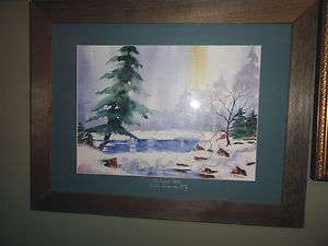 framed watercolor R. Foster luzerne ny  