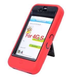   Outer Cover Stand Case for iPhone 4/iPhone 4S (Red) 