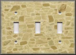 Light Switch Plate Cover   Image Of Stone Mosaic   Cream  