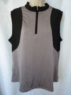 NWT Jamie Sadock Tank Shirt Sleeveless Gray Black XL  