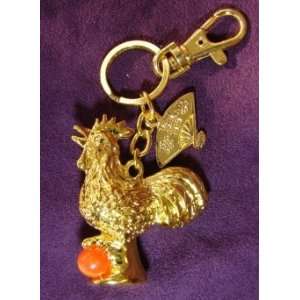  Rooster with Fan and Ball Amulet 