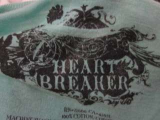 you are bidding on a lot 2 lucky brand heart breaker green shirts in a 