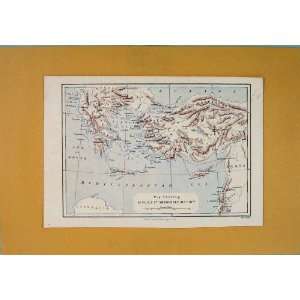   Journey Mediterraean Sea Map Syria Old Print