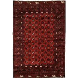 54 x 79 Red Hand Knotted Wool Afghan Rug Furniture 