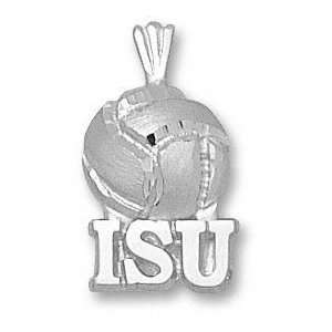   Solid Sterling Silver ISU Volleyball Pendant