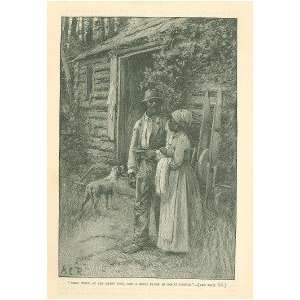  1886 Print Negro Man Woman By Cabin Door 