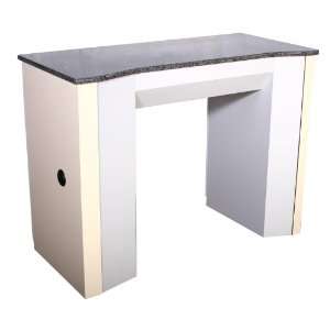  Annabel Manicure Table   Beige/Gray/ Gray granite top 