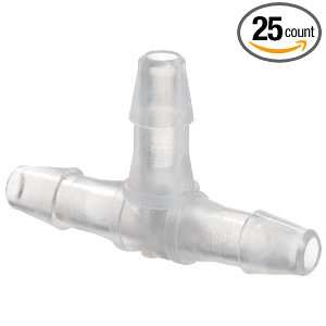 Value Plastics T210 J1A Tee Tube Fitting with 200 Series Barbs, 1/16 
