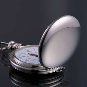 NEW CLASSIC  VINTAGE SILVER STAINLESS MENS POCKET WATCH 