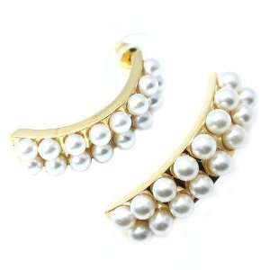   Gem Majorca Pearl creole Earrings on gold plated D Gem Jewelry