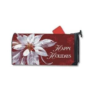   White Poinsettia Large Size MailWraps Mailbox Cover