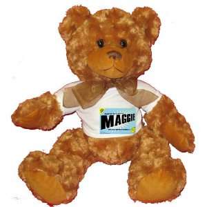   MOTHER COMES MAGGIE Plush Teddy Bear with WHITE T Shirt Toys & Games