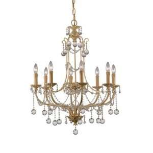  Crystorama 4608 CM Lena Candle Chandelier in Champagne 