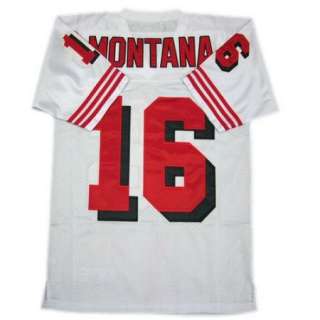 Joe Montana #16 San Francisco 49ers White Sewn Throwback Mens Size 