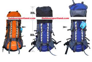 80L+20L CAMPING HIKING MOUNTAIN TRAVEL BACKPACK LARGE  