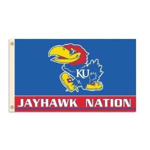  NCAA Kansas Jayhawks Jayhawk Nation 3 by 5 Foot Flag w 